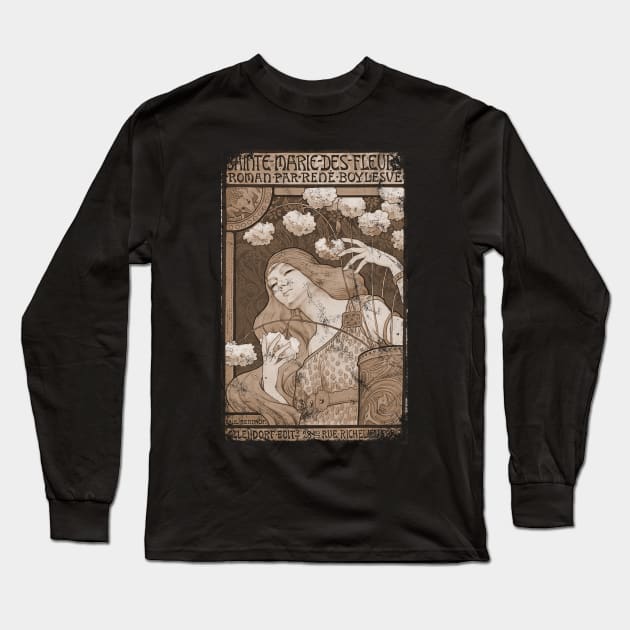 Art Nouveau - Paul Berthon Alphonse Mucha Vintage Fantasy Long Sleeve T-Shirt by AltrusianGrace
